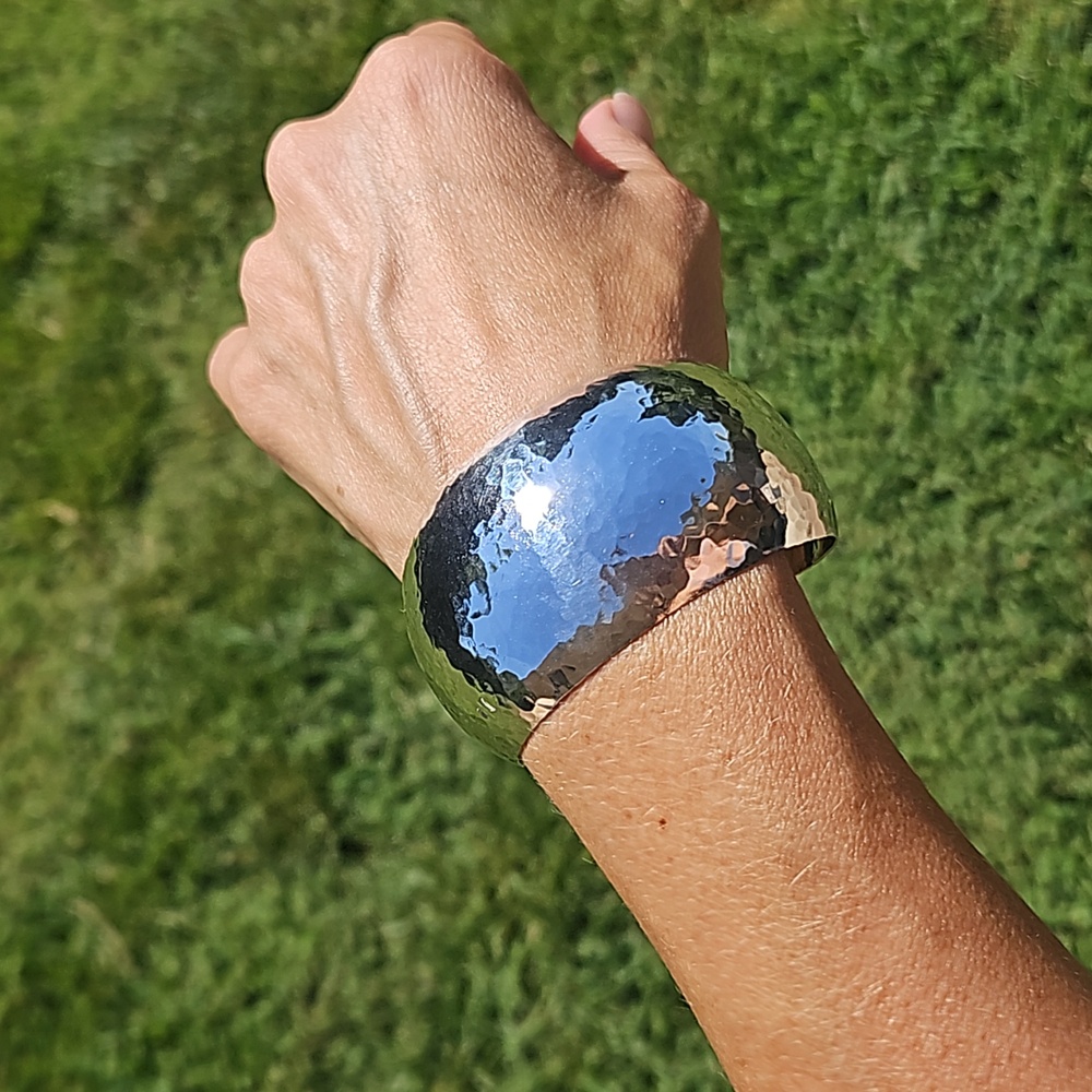 Pure Silver Cuff Bracelet 1.5 inch width